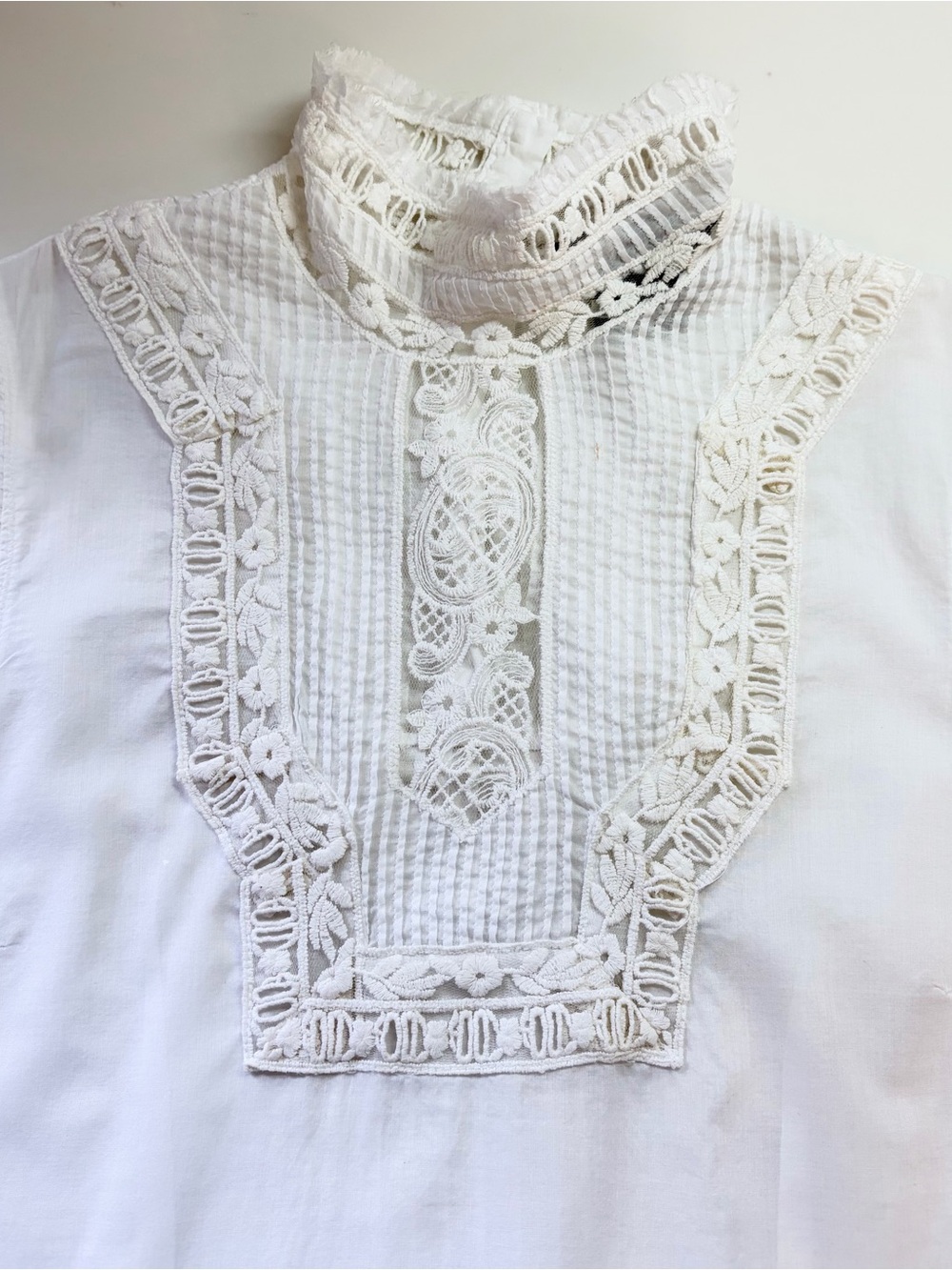 Hale Bob White Sheer 100% Cotton Top Lace Ruffles Sleeveless SZ L Romantic Boho